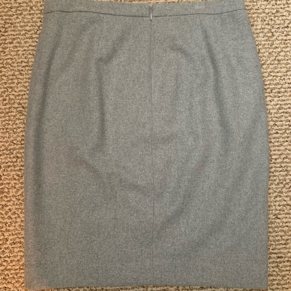 J. Crew Grey Wool Zipper Detail Pencil Skirt - Picture 7 of 9